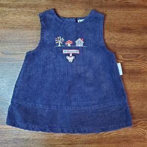 Vintage 2000 Baby 6/9mo Navy Blue Corduroy Dress
